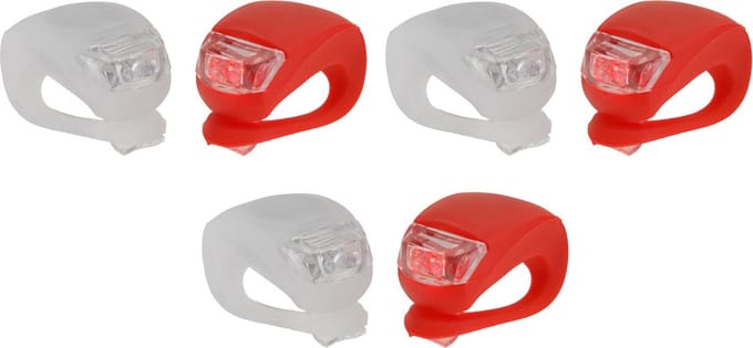 LED fietsverlichting/fietslampjes - 6x stuks - voor en achterlicht
