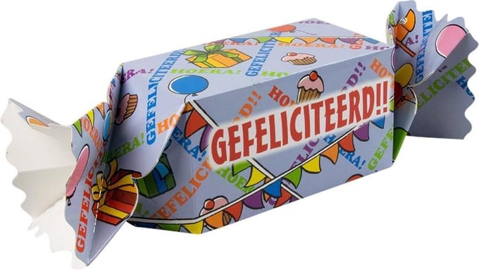 Toffee doos - "Gefeliciteerd"