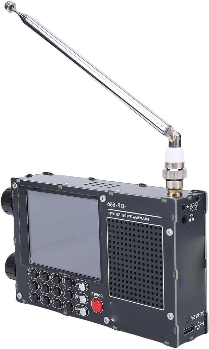 SDR Radio Ontvanger - Kortegolf Radio - Luisteren naar uitzendingen - Open Source Project - 5000 mAh Batterij - Zwart