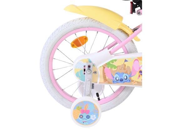 Disney Stitch Kinderfiets - Meisjes - inch - Crème Koraal Blauw