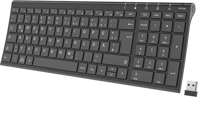 Draadloos Toetsenbord met Ergonomisch Ontwerp en Lange Batterijduur voor Computer en Laptop