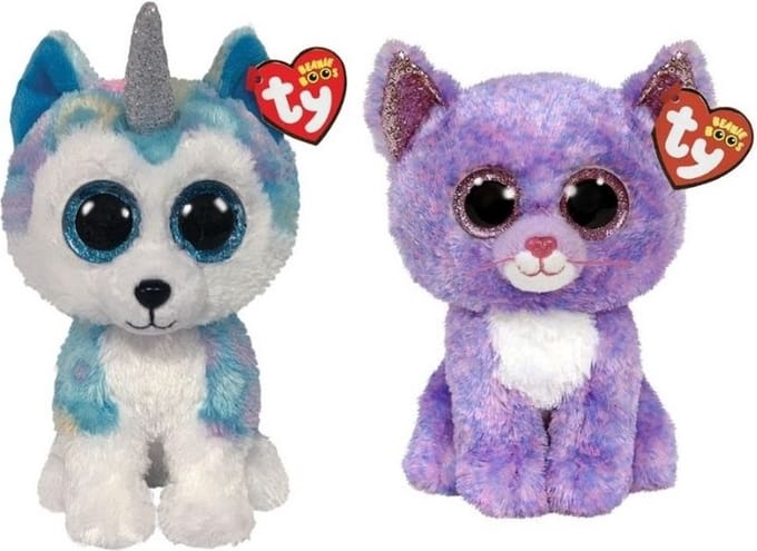 Ty - Knuffel - Beanie Buddy - Helena Husky & Cassidy Cat