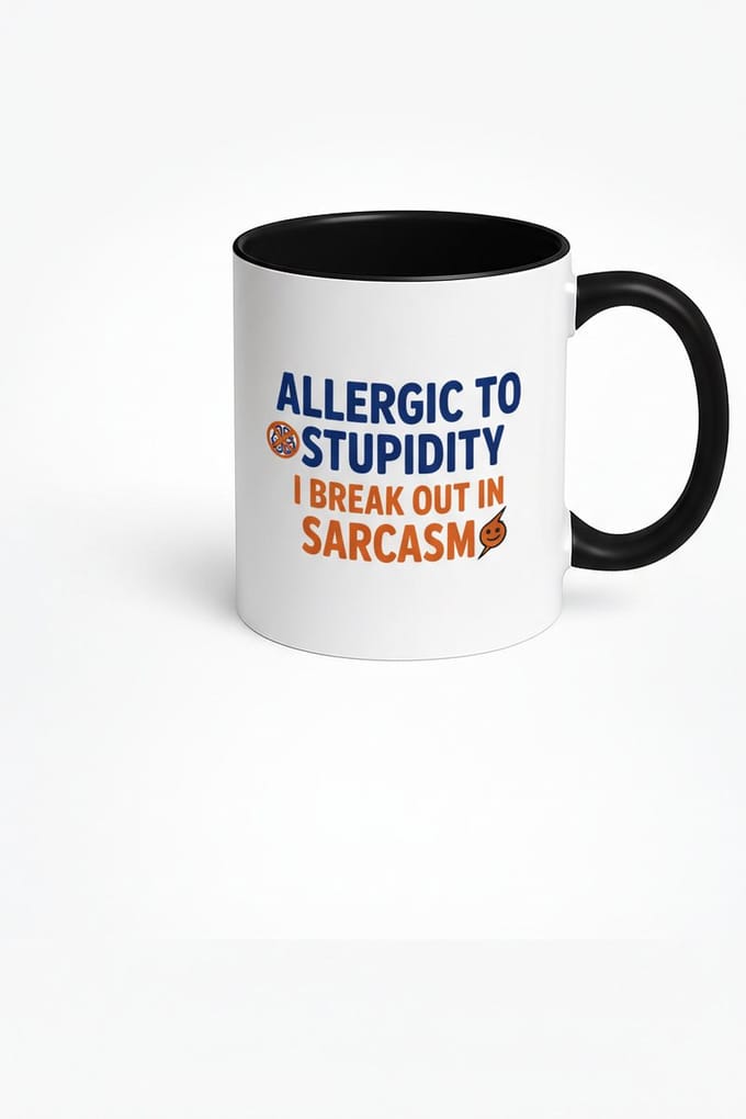 Allergic to Stupidity Mok - Grappige Koffiemok voor Sarcasm Lovers