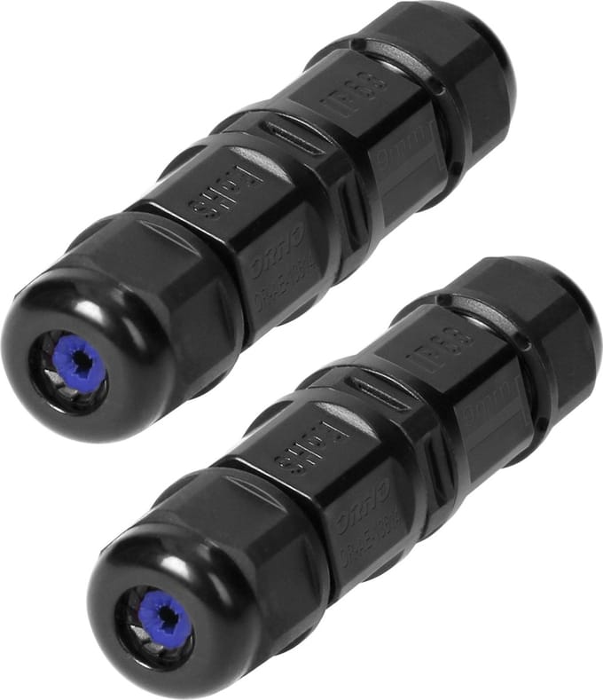 Kabelverbinder "Micro" professionele kwaliteit - 2 Stuks - IP68 - 450Vac, 10A Max. - Stekker 2-polig - Max. 1.0mm² (Lasdoos/Kabeldoos/Kabelmof)
