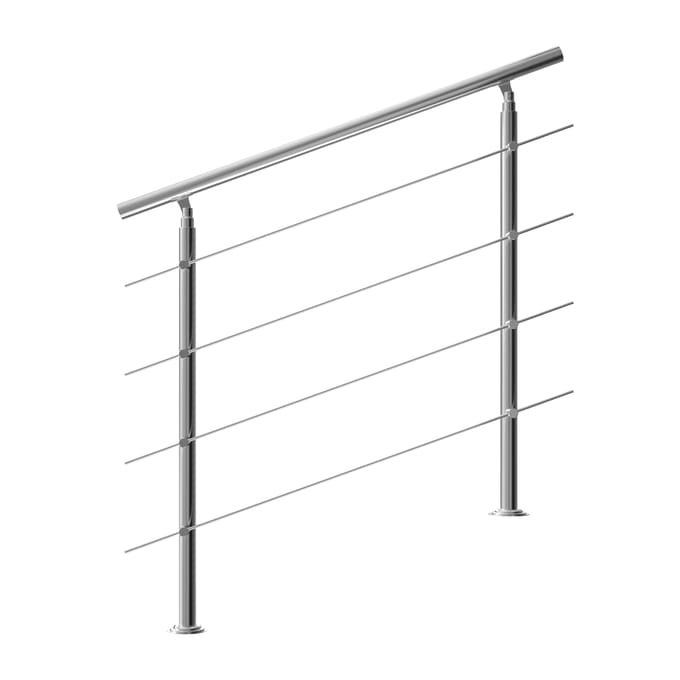 Monzana Trapleuning 120 cm - Met 4 Spijlen – Roestvrijstaal