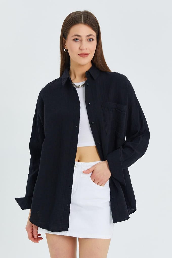 Oversized Shirt met Pocketdetail