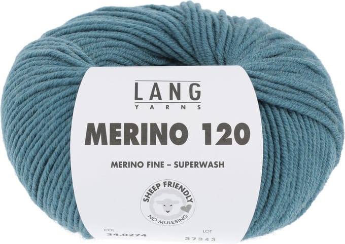 Lang Yarns Merino 120 - 274 donker jade - Merinowol Garen