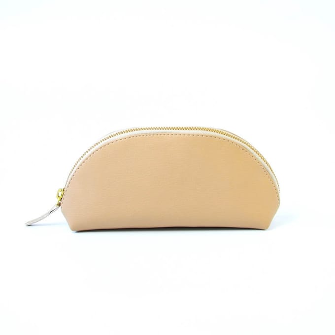 Etui- toilettas - Make-up tas BADU - Beige- Appelleer - duurzaam