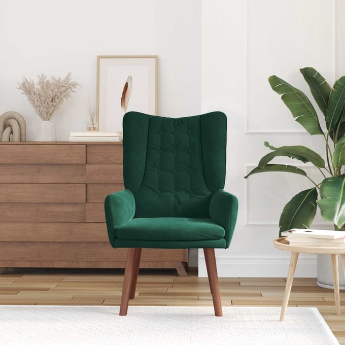 vidaXL - Fauteuil - Donkergroen - 63 - x - 67 - x - 94 - cm - Fluweel