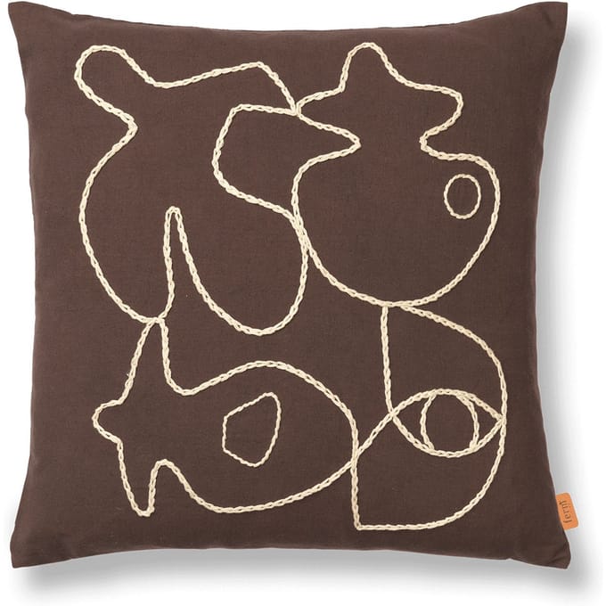 Ferm Living Figuur kussen - coffee/sand