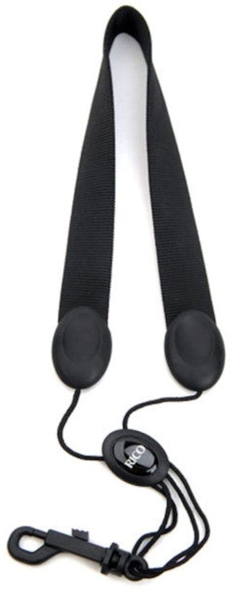 D'Addario Woodwinds SJA13 Rico Saxophone Strap Black Snap Hook voor alt- en sopraan saxofoon