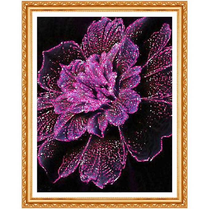 Peinture diamant 5D DIY feu d'artifice, broderie diamant murale, kit de point de croix 20X30CM pink