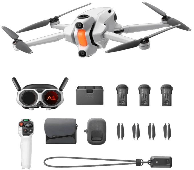 INSTA360 Antigravity A1 Explorer Bundle 4 propellers Quadcopter 2360 mAh Wit