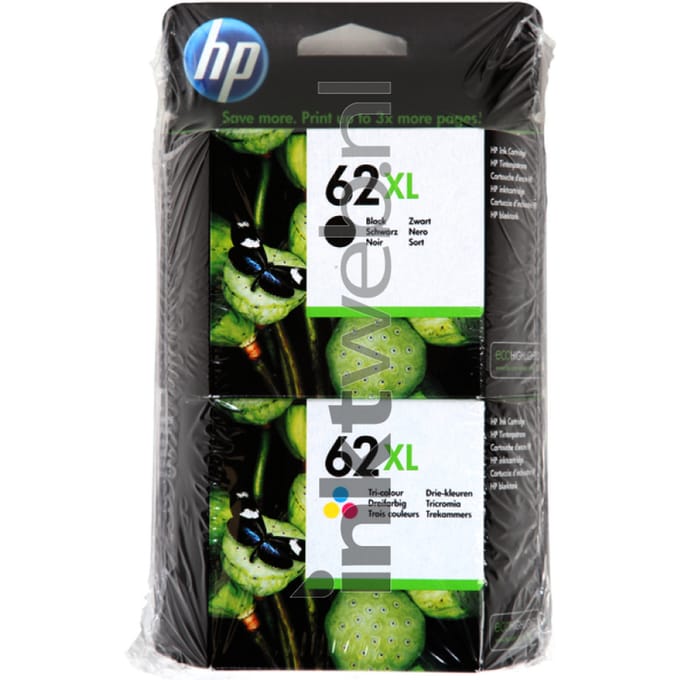 HP 62XL Combo pack zwart en kleur (Origineel Hoge Capaciteit)