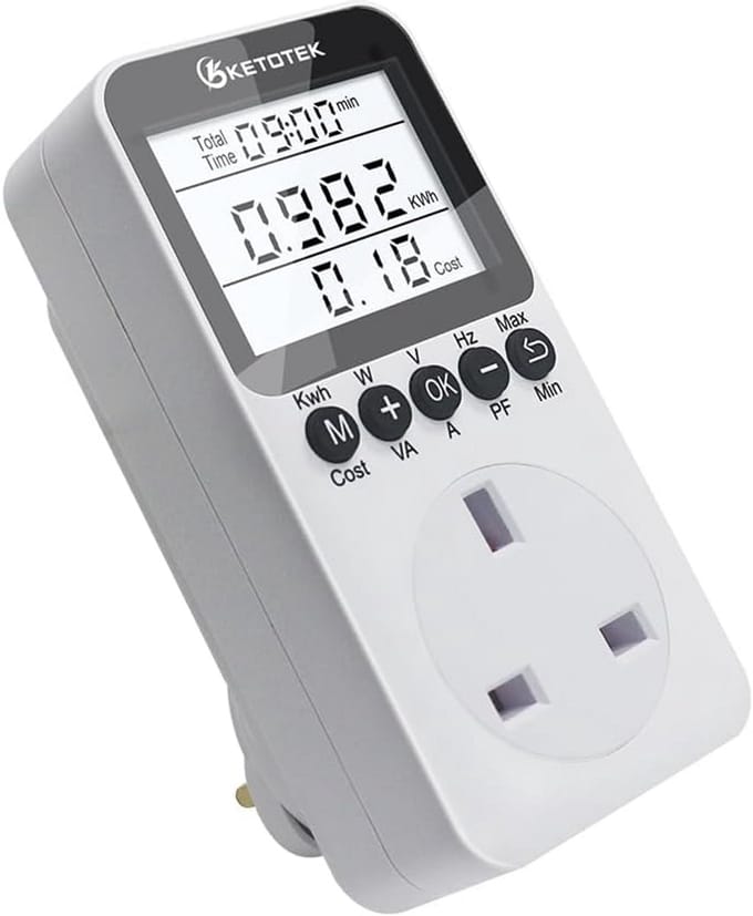 Energiekosten Meter met Backlight - Multifunctionele Vermogensmeter voor Thuisgebruik