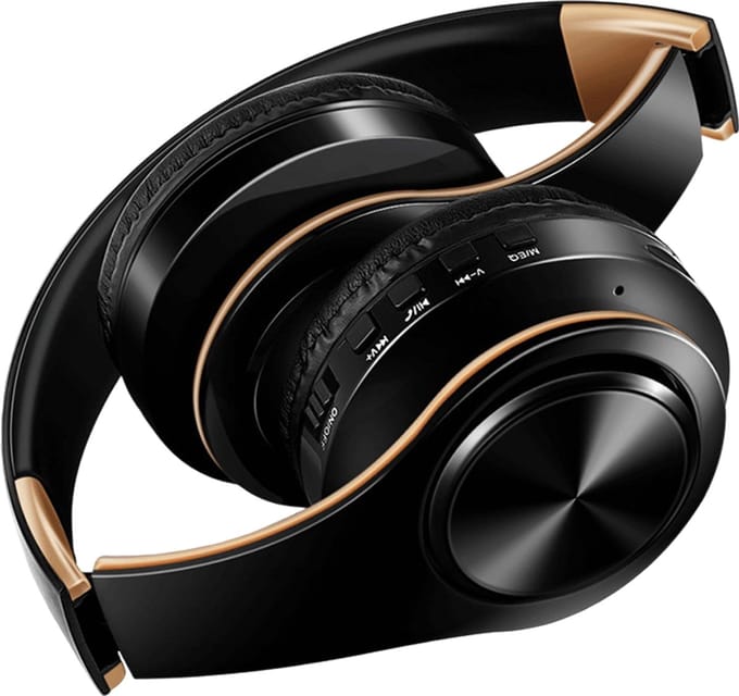 Bluetooth 5.3 Koptelefoon - Goud - Lange Batterij