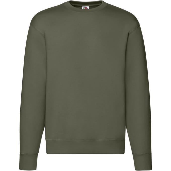Fruit of the Loom Heren Premium Ingelegd Sweatshirt (Klassieke Olijf)