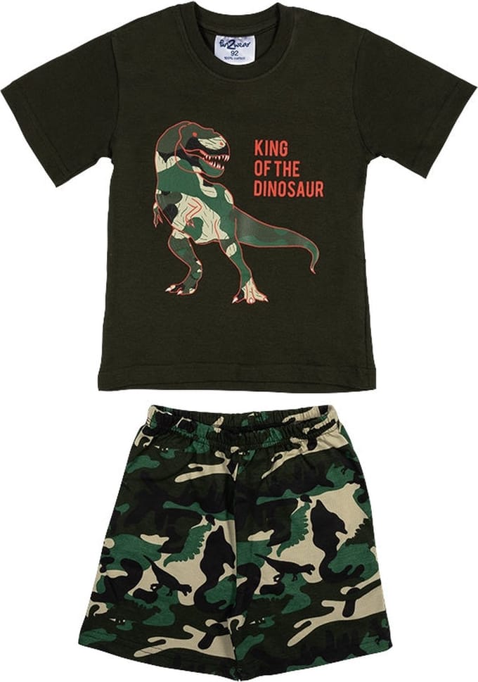 Fun2Wear - Dino Shortama Tiener | Kaki - Katoen - Maat 140