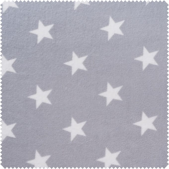 Fleece stof "Stars" - Lichtgrijs