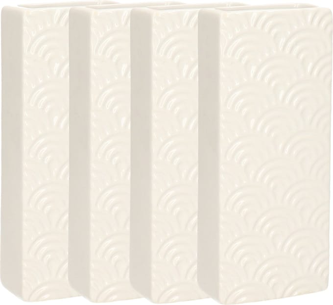 Gerimport Waterverdamper - 5x - wit - keramiek - 400 ml - radiatorbak luchtbevochtiger - 7,4 x 17,7 cm