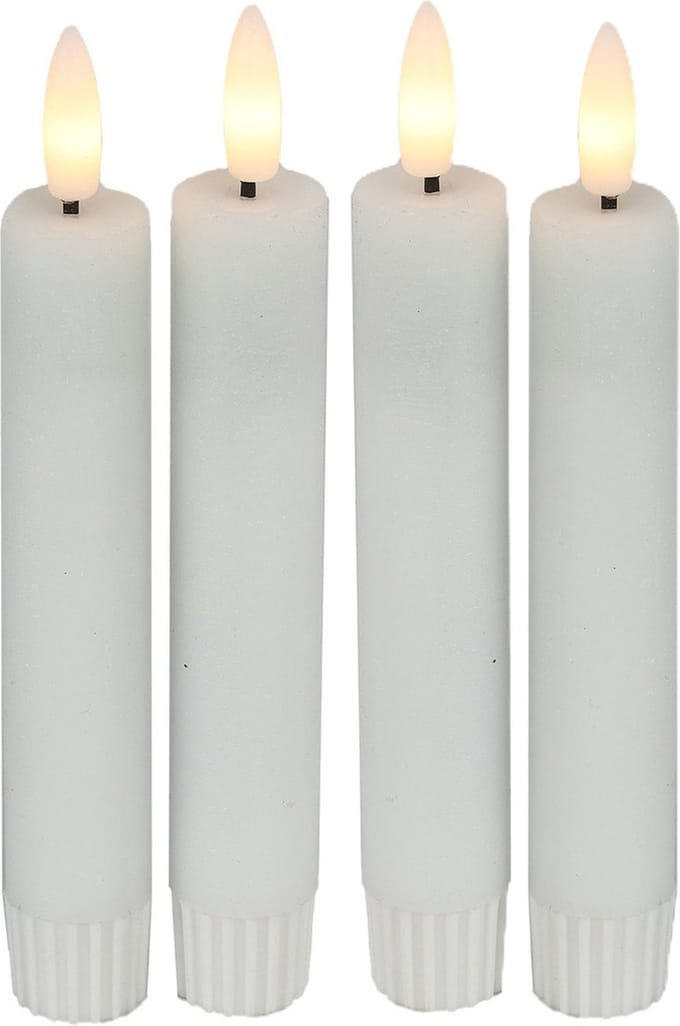 Countryfield Led dinerkaarsen - 4x st- wit -H15cm - afstandsbediening
