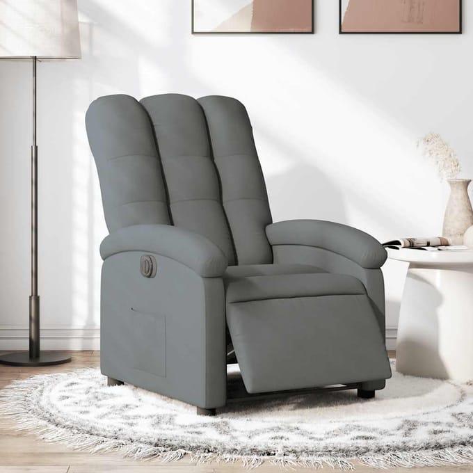 vidaXL - Fauteuil - elektrisch - verstelbaar - stof - donkergrijs