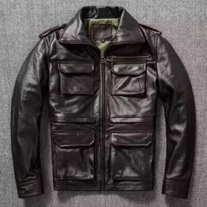 Pure Eerste-laags Zacht Rundleer Jas XXXXL gray