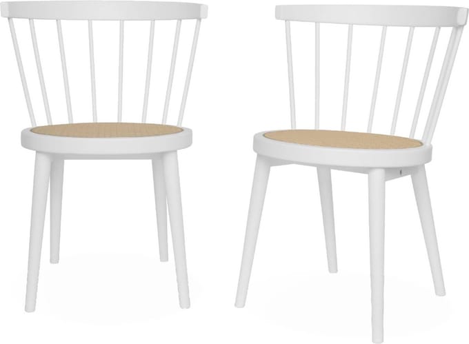 sweeek - Hout en rotan stoel, nora, set van 2