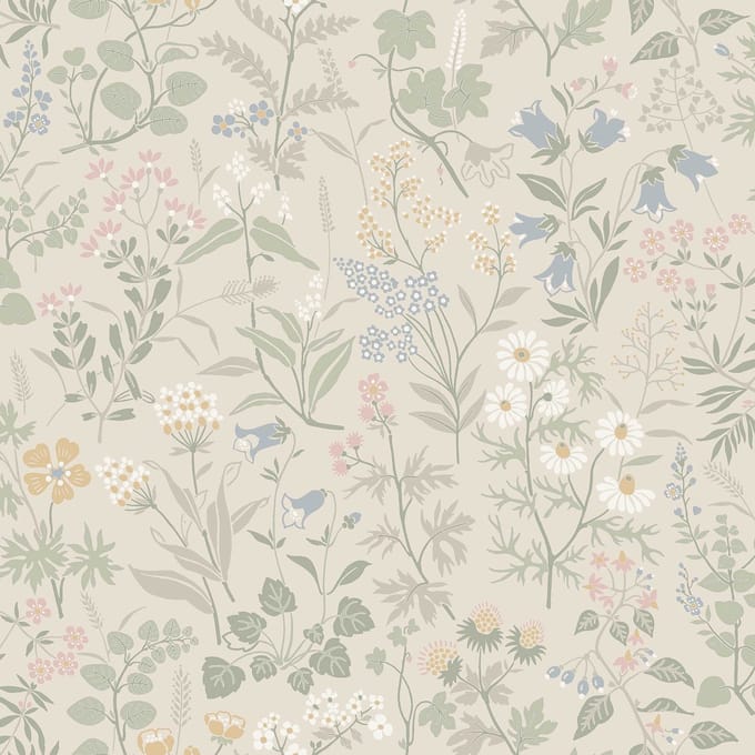 Boråstapeter Vliesbehang 4179 - Alla Tiders Hus - Botanisch Beige - 53cm x 10.05m