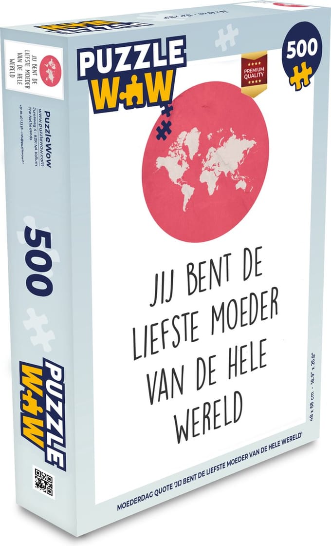 Puzzel Spreuken - De liefste moeder van de hele wereld - Quotes - Mama - Legpuzzel - Puzzel 500 stukjes