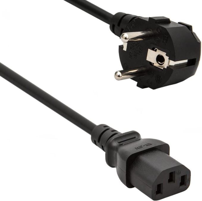C13 apparaatsnoer - 10A - 7.5 meter - Zwart - Allteq