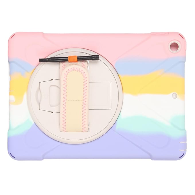 Tablet Hoesje Silicone Hard PC Nauwkeurige Uitsparingen Verstelbare Band Roterende Standaard Hoes voor IOS