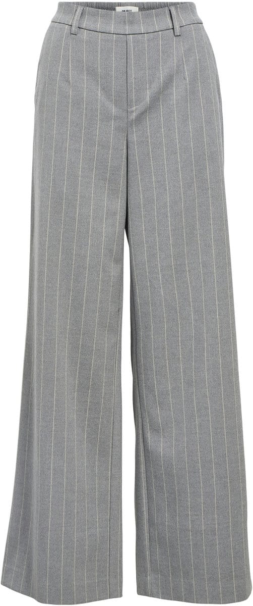 Object Objlisa Wide Pant Broeken Dames - Grijs - Maat 36