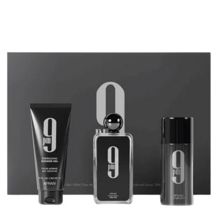 Afnan Perfumes 9PM Gift Set â 100ml EDP + 150ml Shower Gel + 150ml Deodorant Spray