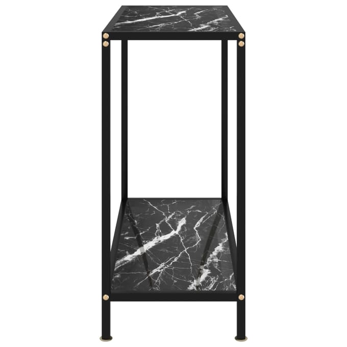 vidaXL - Wandtafel - 80x35x75 - cm - gehard - glas - zwart