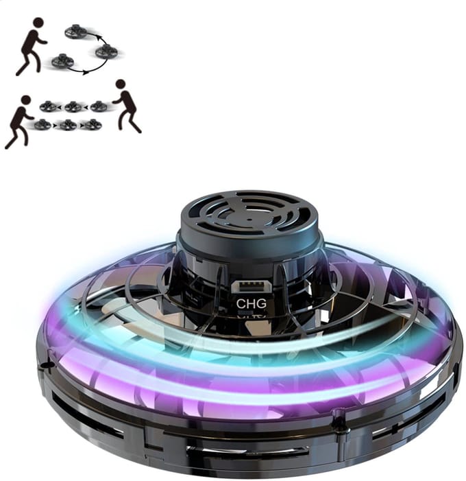 FlyNova Vliegende Spinner - LED Mini-drone - Zwart