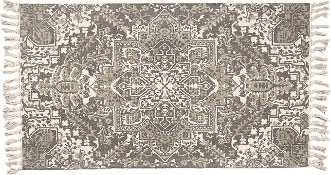 Clayre & Eef Vloerkleed 140x200 cm Grijs Groen Katoen