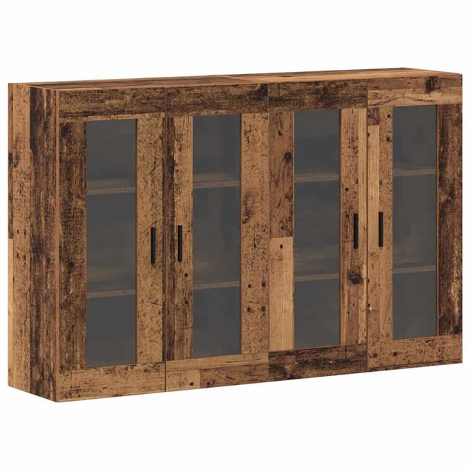 vidaXL Wandgemonteerde Kasten 2 st Oud hout 69,5 x 34 x 90 cm