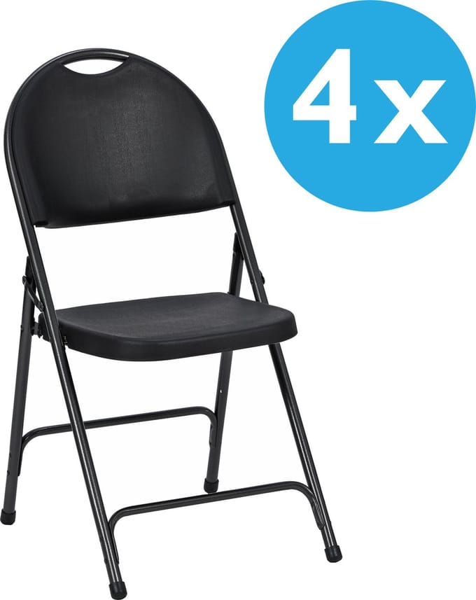 4 x klapstoel Sparta | zwart/hamerslag | lichtgewicht