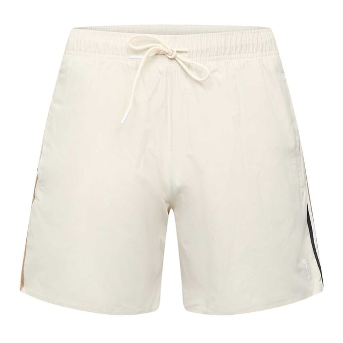 Boss Heren Iconic Logo Zwemshort (Wit)