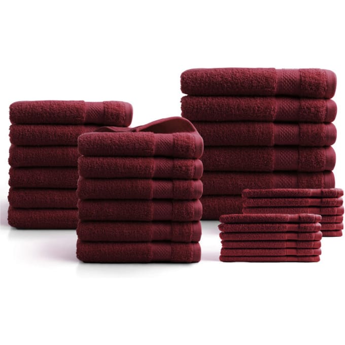DoubleDry Handdoeken 30-delig set - Hotel kwaliteit 500 g/m2 - Bordeaux Rood