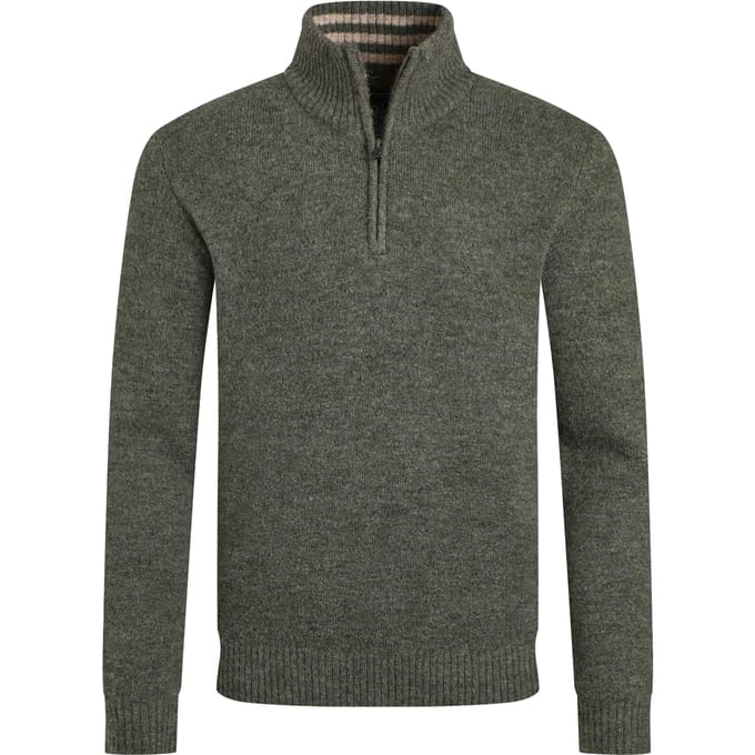 Weird Fish Heren Helmsdale Eco Half-Zip Trui (Lichte Denim)
