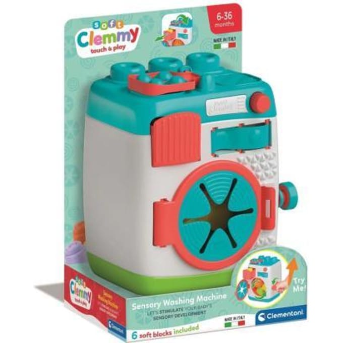 Machine a Laver Sensorielle - Soft Clemmy - Clementoni - 6 Blocs Souples - Des 12 Mois
