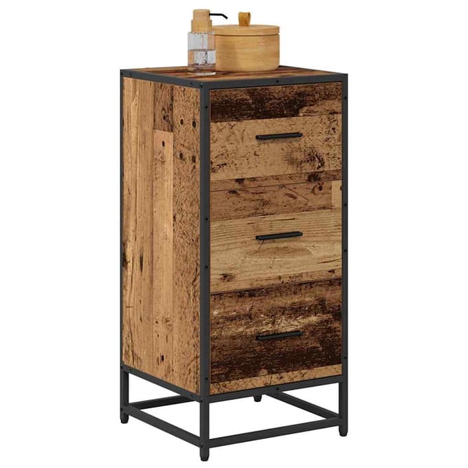 vidaXL - Dressoir - Oudhout - 35.5 - x - 35 - x - 76 - cm