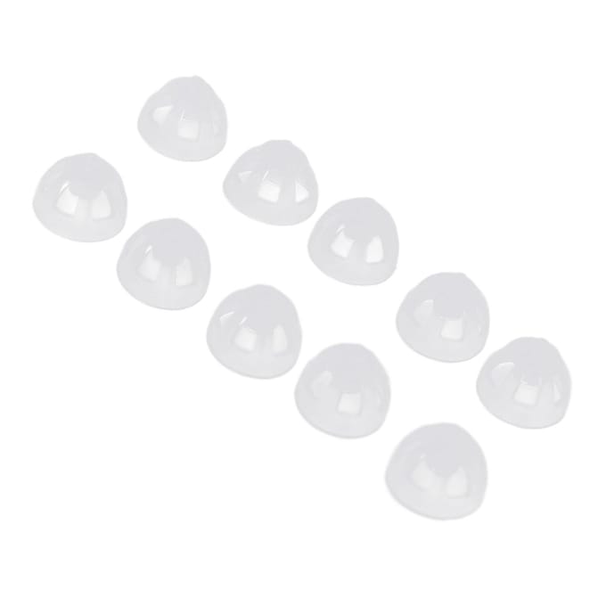 10 stuks Geluidsapparaat Vervangende Koepels Hoge Transparantie Enkellaags Siliconen Herbruikbaar Open Geventileerd 8mm Medium white
