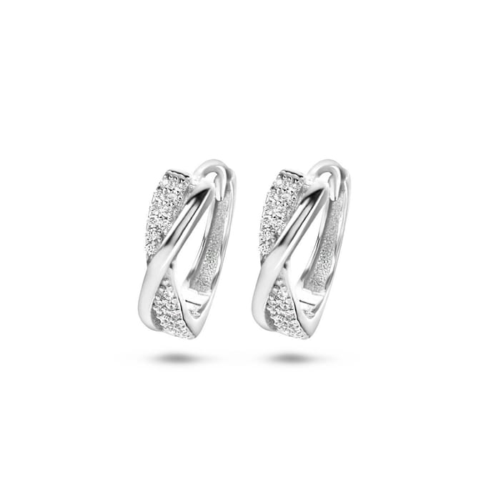 Zilveren klapoorringen zirkonia 1334895
