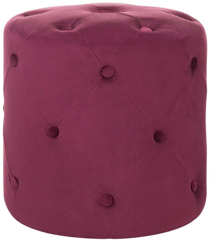 COROLLA - Poef - Koraalrood - 40 cm - Fluweel
