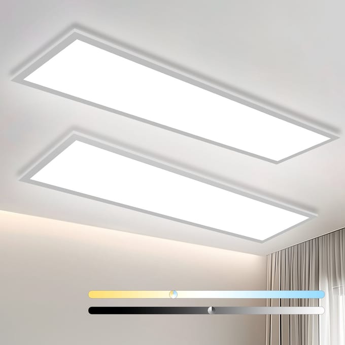 Oraymin 2x LED Plafondlamp 120x30 cm - 40W - Dimbaar met Remote - 3000-6500K