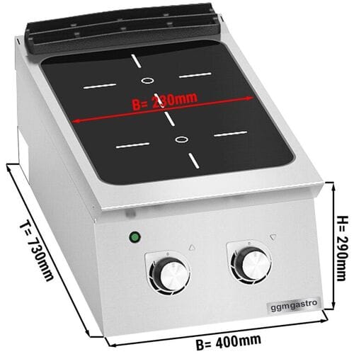 GGM Gastro Infrarotherd - 6,4 kW - 2 Kochfelder Zilver