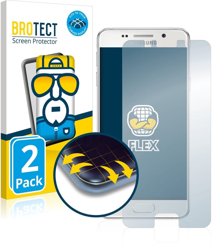 BROTECT - Screenprotector voor Samsung Galaxy A3 2016 - Folie Beschermfolie transparant volledig dekking - 2 Stuks